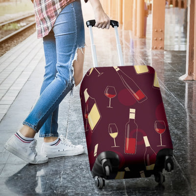 Wine Themed Pattern Print Luggage Cover Protector