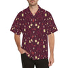 Wine Themed Pattern Print Men Aloha Hawaiian Shirt