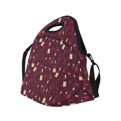 Wine Themed Pattern Print Neoprene Lunch Bag (Model 1669)(Large)-JTAMIGO.COM
