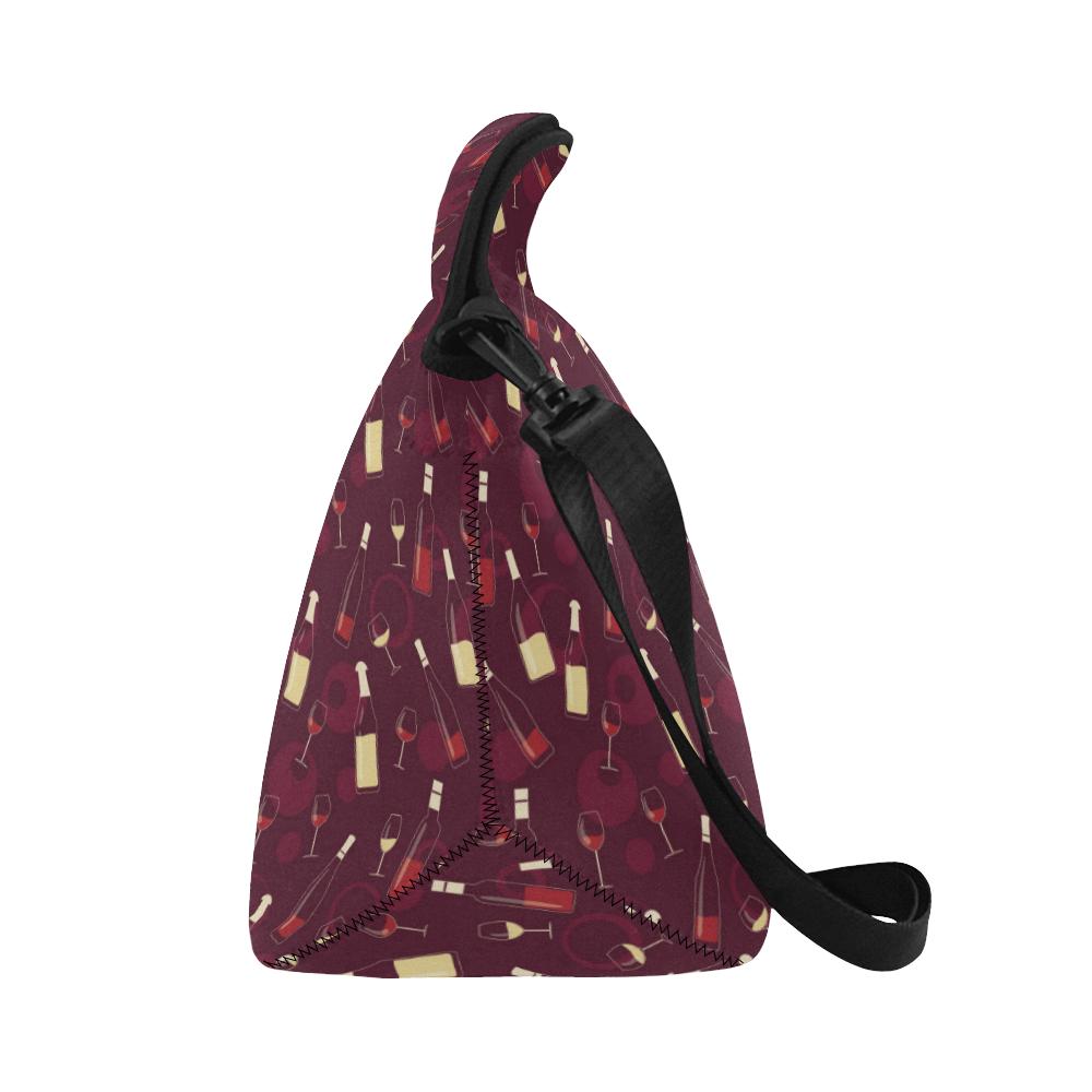 Wine Themed Pattern Print Neoprene Lunch Bag (Model 1669)(Large)-JTAMIGO.COM