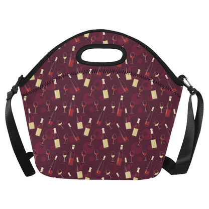 Wine Themed Pattern Print Neoprene Lunch Bag (Model 1669)(Large)-JTAMIGO.COM