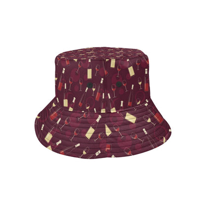Wine Themed Pattern Print Unisex Bucket Hat