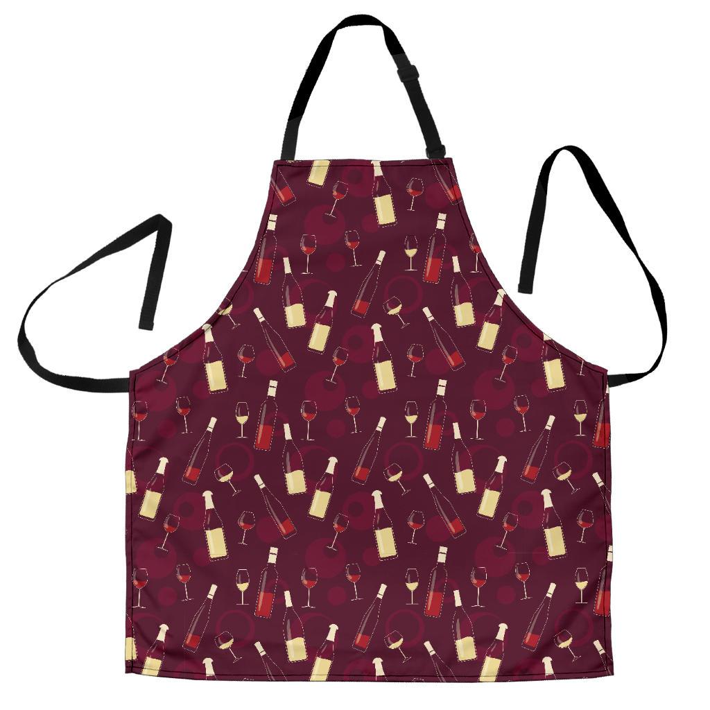 Wine Themed Pattern Print Women Apron