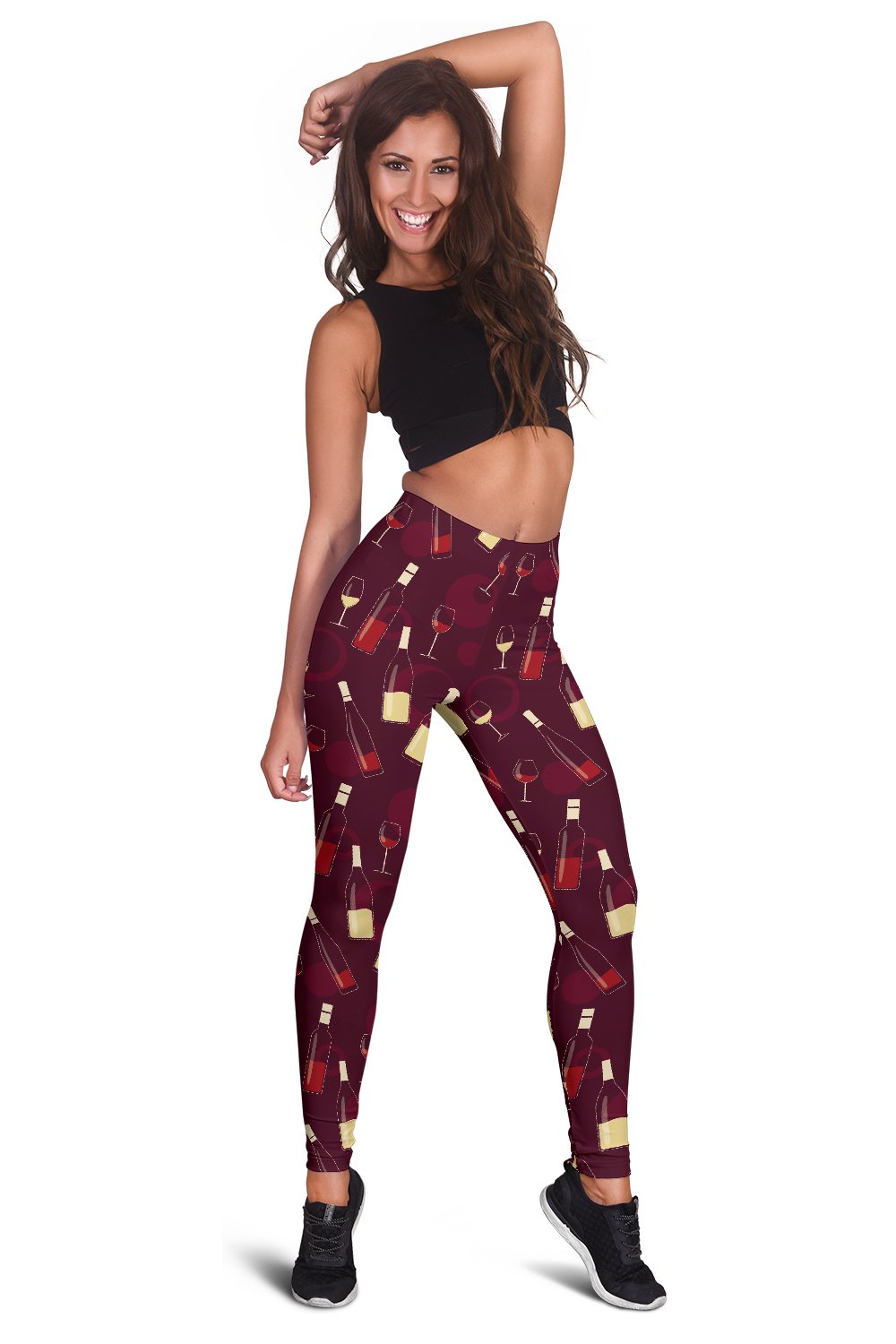 Wine Themed Pattern Print Women Leggings