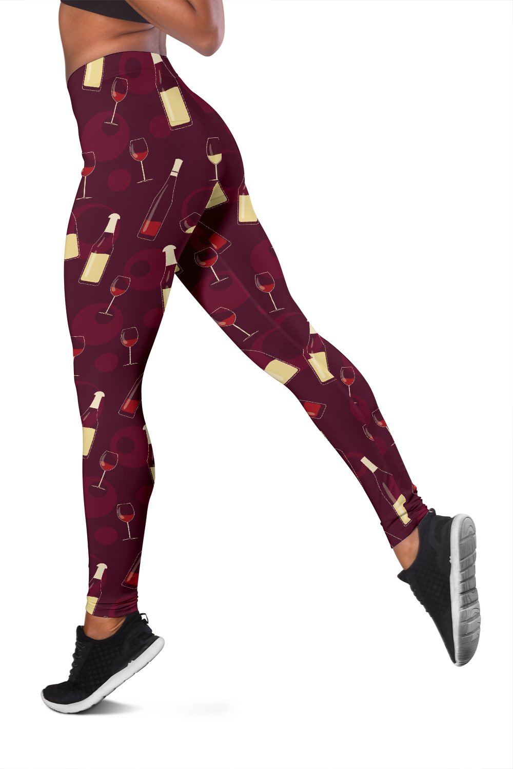 Wine Themed Pattern Print Women Leggings