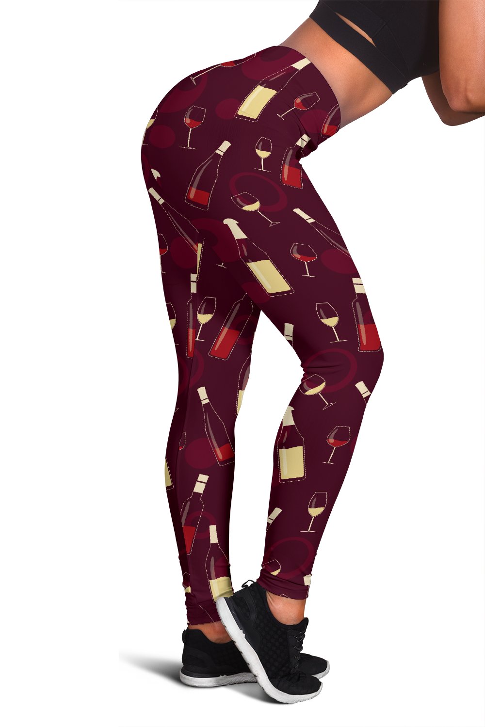 Wine Themed Pattern Print Women Leggings