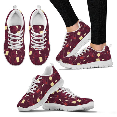 Wine Themed Pattern Print Women Sneakers Shoes