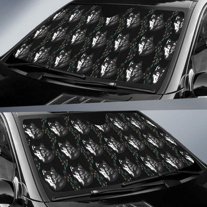 Wolf Black Dream Catcher Design Print Car Sun Shade For Windshield