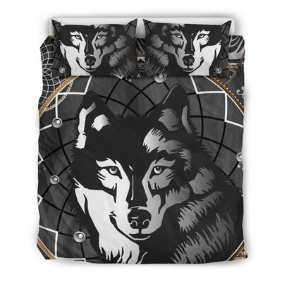 Wolf Black Dream Catcher Design Print Duvet Cover Bedding Set