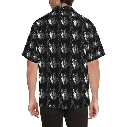 Wolf Black Dream Catcher Design Print Men Aloha Hawaiian Shirt