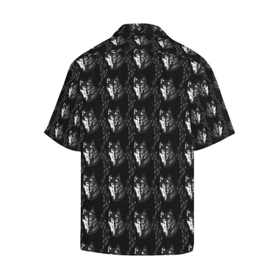 Wolf Black Dream Catcher Design Print Men Aloha Hawaiian Shirt