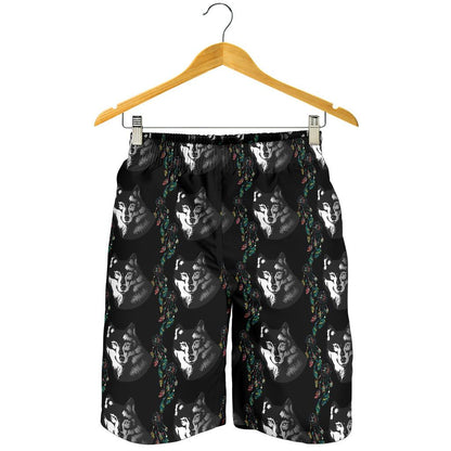 Wolf Black Dream Catcher Design Print Mens Shorts-JTAMIGO.COM