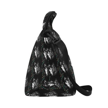 Wolf Black Dream Catcher Design Print Neoprene Lunch Bag (Model 1669)(Large)-JTAMIGO.COM