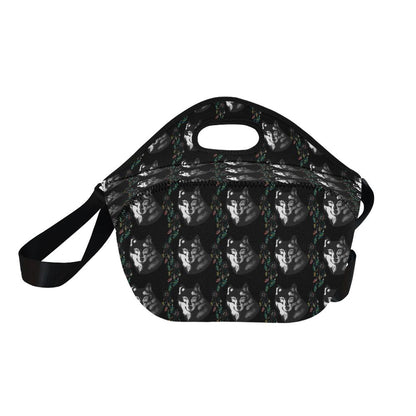 Wolf Black Dream Catcher Design Print Neoprene Lunch Bag (Model 1669)(Large)-JTAMIGO.COM