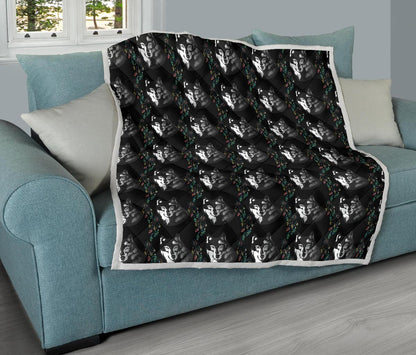 Wolf Black Dream Catcher Design Print Premium Quilt-JTAMIGO.COM