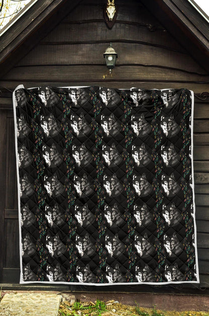 Wolf Black Dream Catcher Design Print Premium Quilt-JTAMIGO.COM