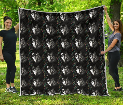 Wolf Black Dream Catcher Design Print Premium Quilt-JTAMIGO.COM