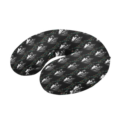 Wolf Black Dream Catcher Design Print U-Shaped Travel Neck Pillow-JTAMIGO.COM