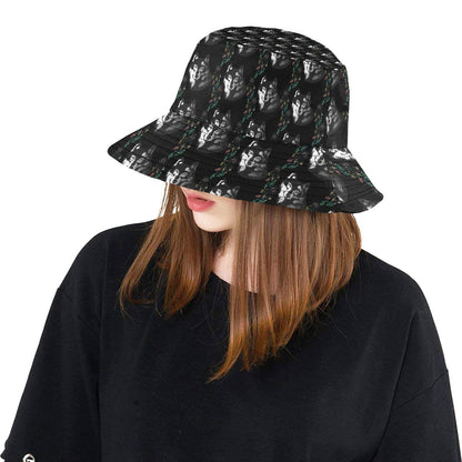 Wolf Black Dream Catcher Design Print Unisex Bucket Hat