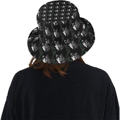 Wolf Black Dream Catcher Design Print Unisex Bucket Hat