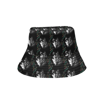 Wolf Black Dream Catcher Design Print Unisex Bucket Hat