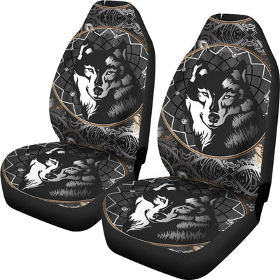 Wolf Black Dream Catcher Design Print Universal Fit Car Seat Covers