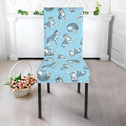 Wolf Design Print Pattern Dining Chair Slipcover-JTAMIGO.COM