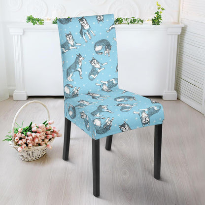 Wolf Design Print Pattern Dining Chair Slipcover-JTAMIGO.COM