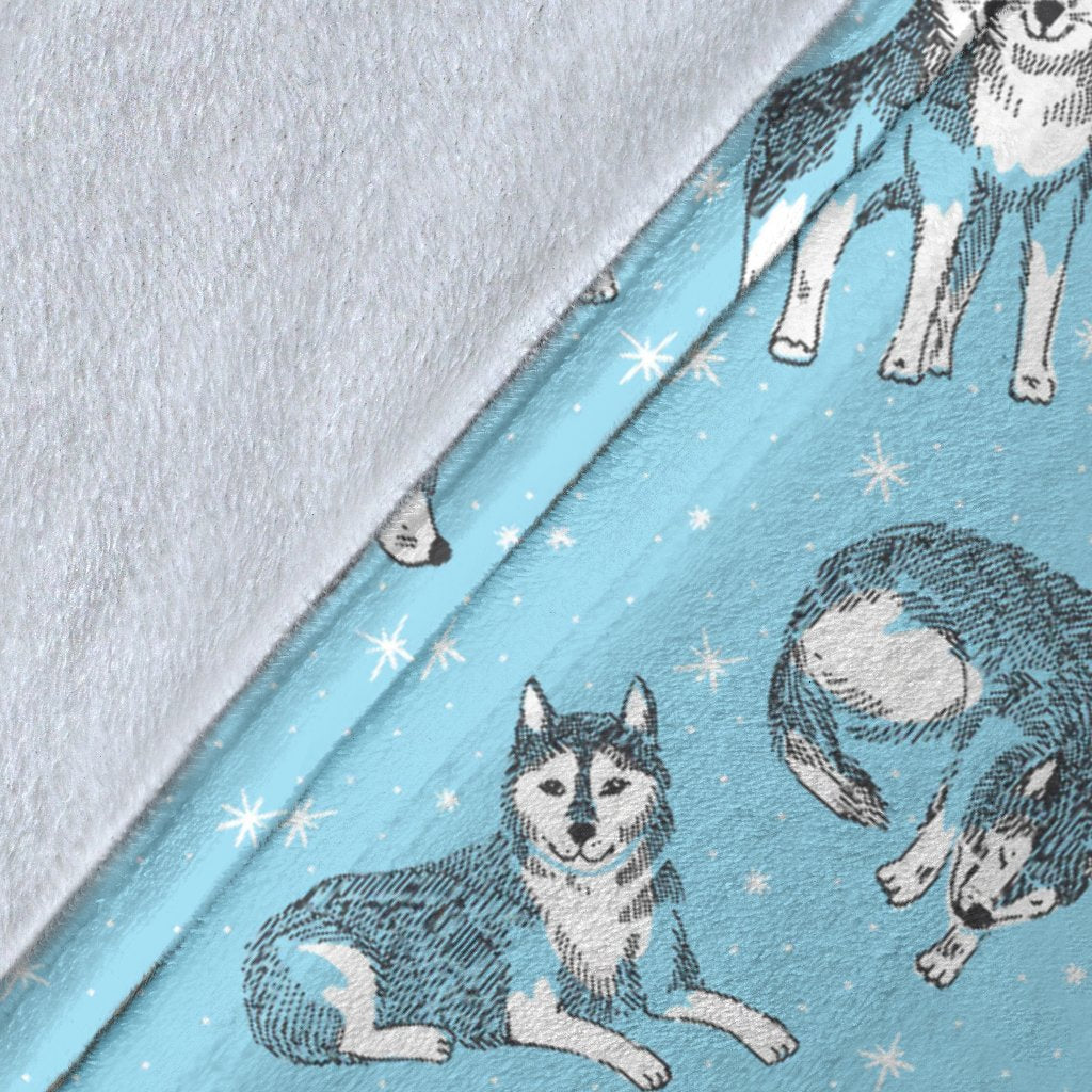 Wolf Design Print Pattern Fleece Blanket