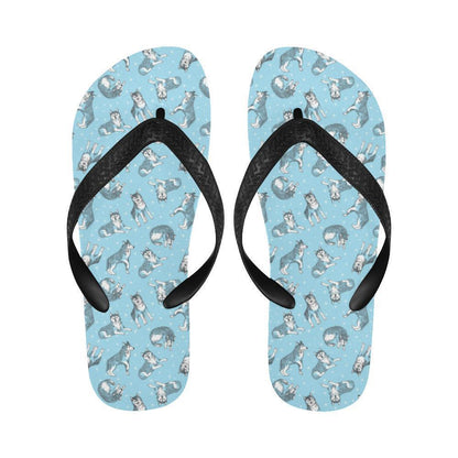 Wolf Design Print Pattern Flip Flops-JTAMIGO.COM