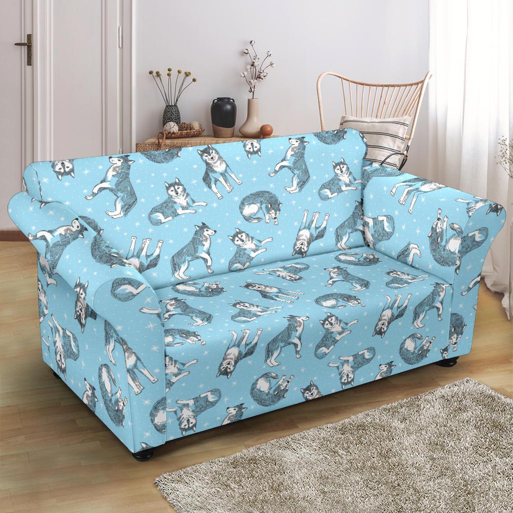 Wolf Design Print Pattern Loveseat Slipcover-JTAMIGO.COM