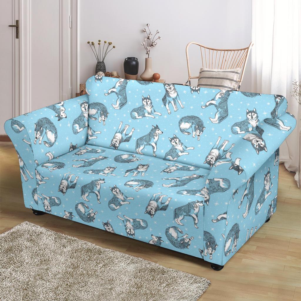 Wolf Design Print Pattern Loveseat Slipcover-JTAMIGO.COM