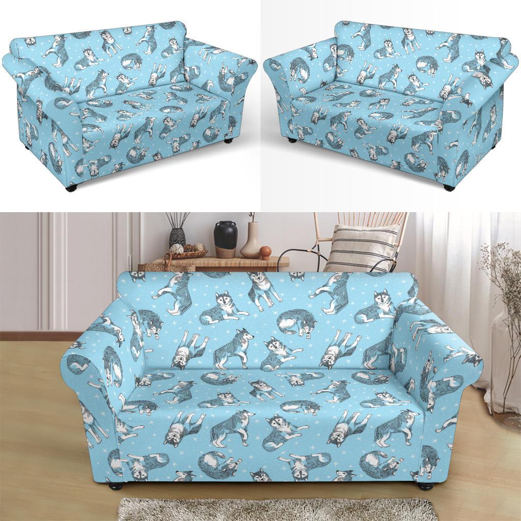 Wolf Design Print Pattern Loveseat Slipcover-JTAMIGO.COM
