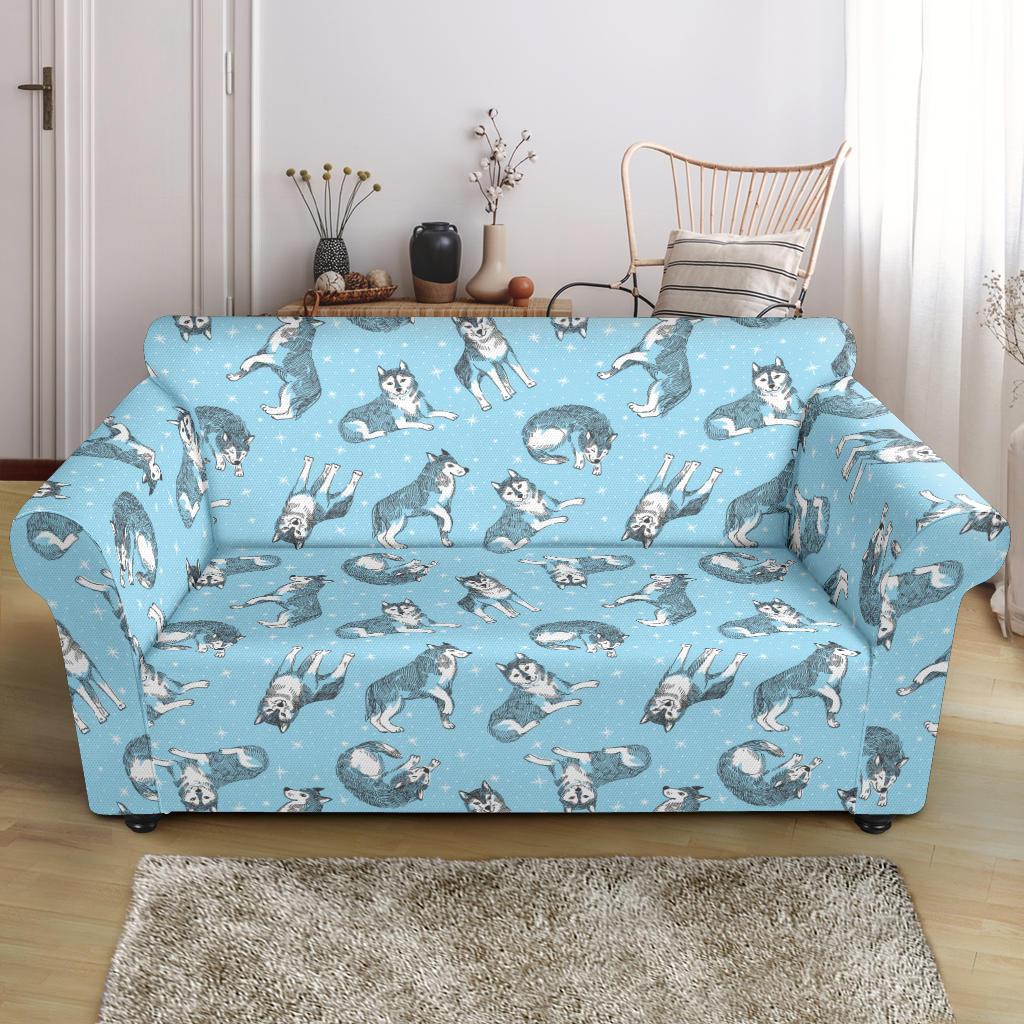 Wolf Design Print Pattern Loveseat Slipcover-JTAMIGO.COM