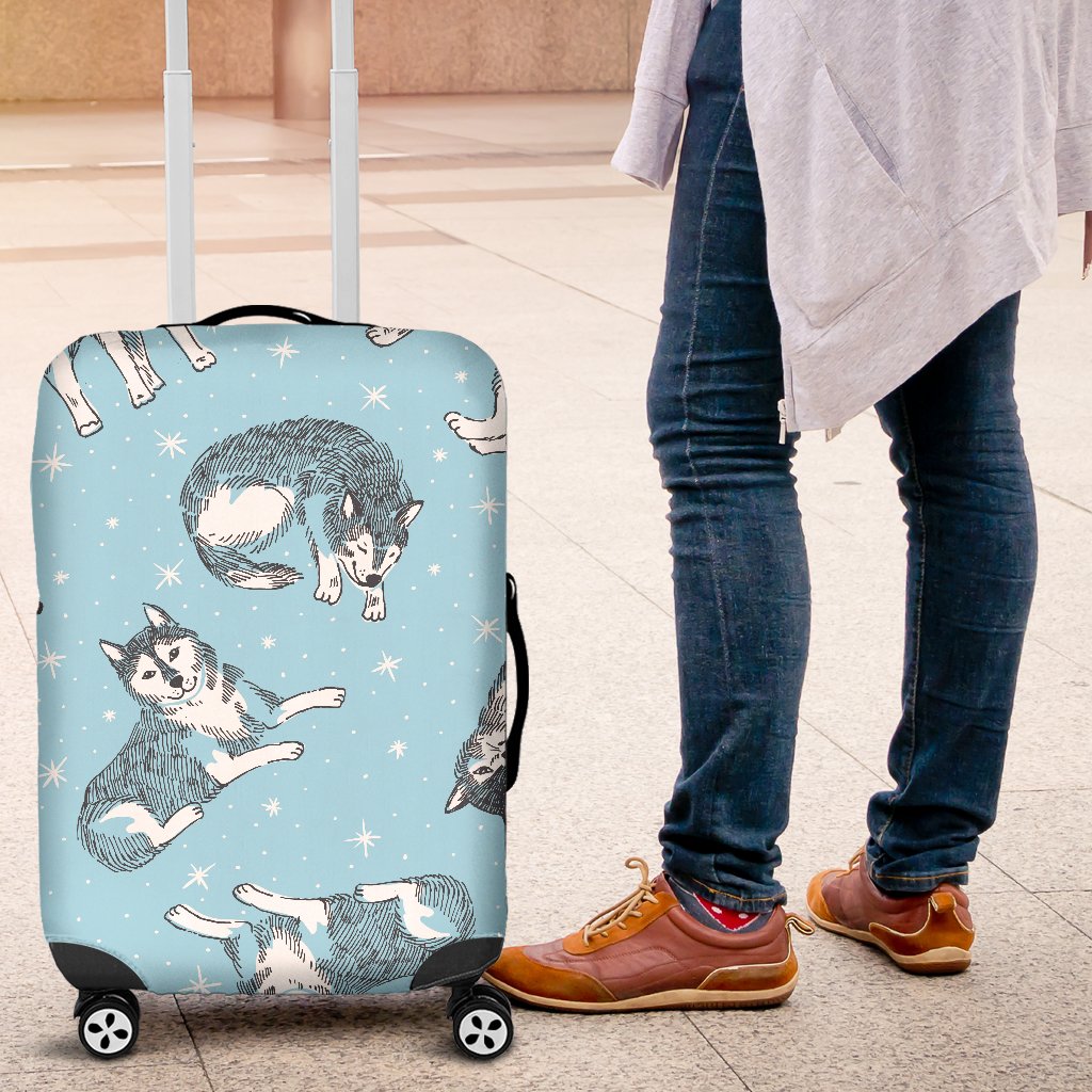Wolf Design Print Pattern Luggage Cover Protector