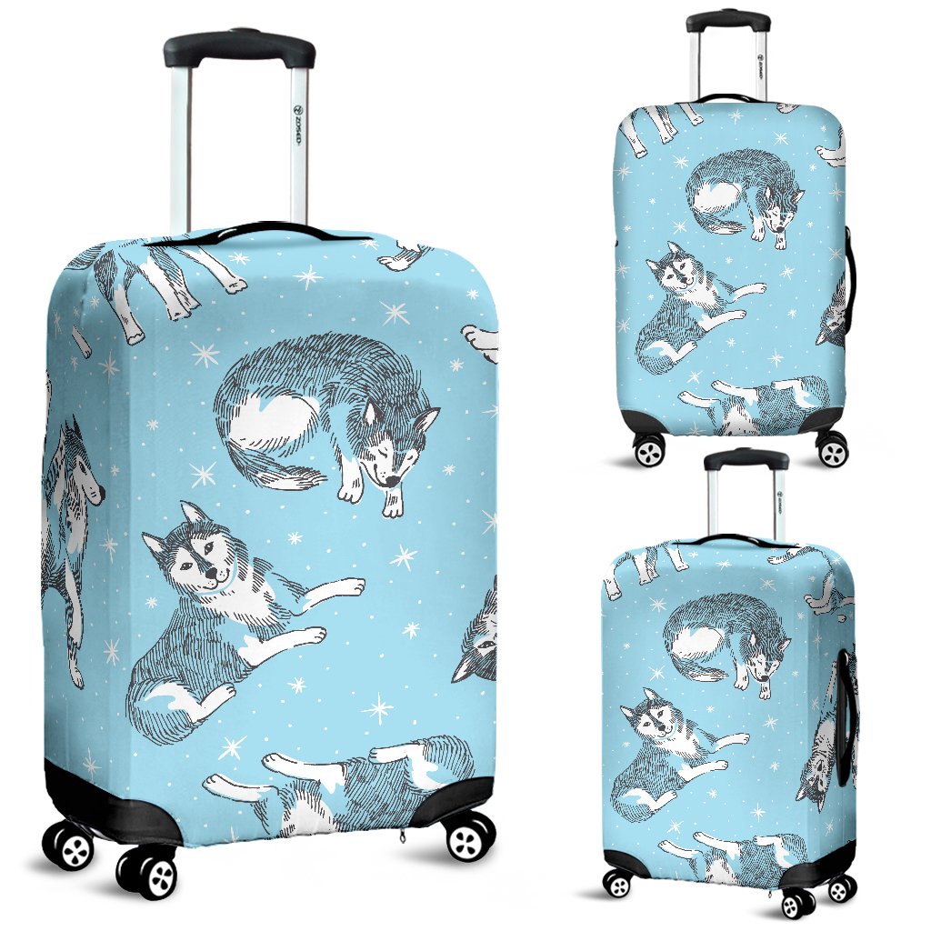 Wolf Design Print Pattern Luggage Cover Protector