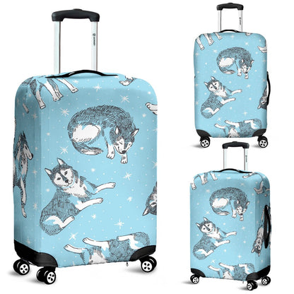 Wolf Design Print Pattern Luggage Cover Protector