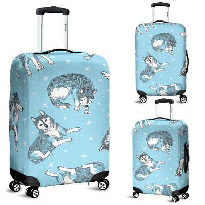 Wolf Design Print Pattern Luggage Cover Protector