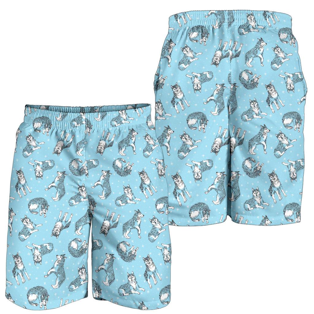 Wolf Design Print Pattern Mens Shorts-JTAMIGO.COM