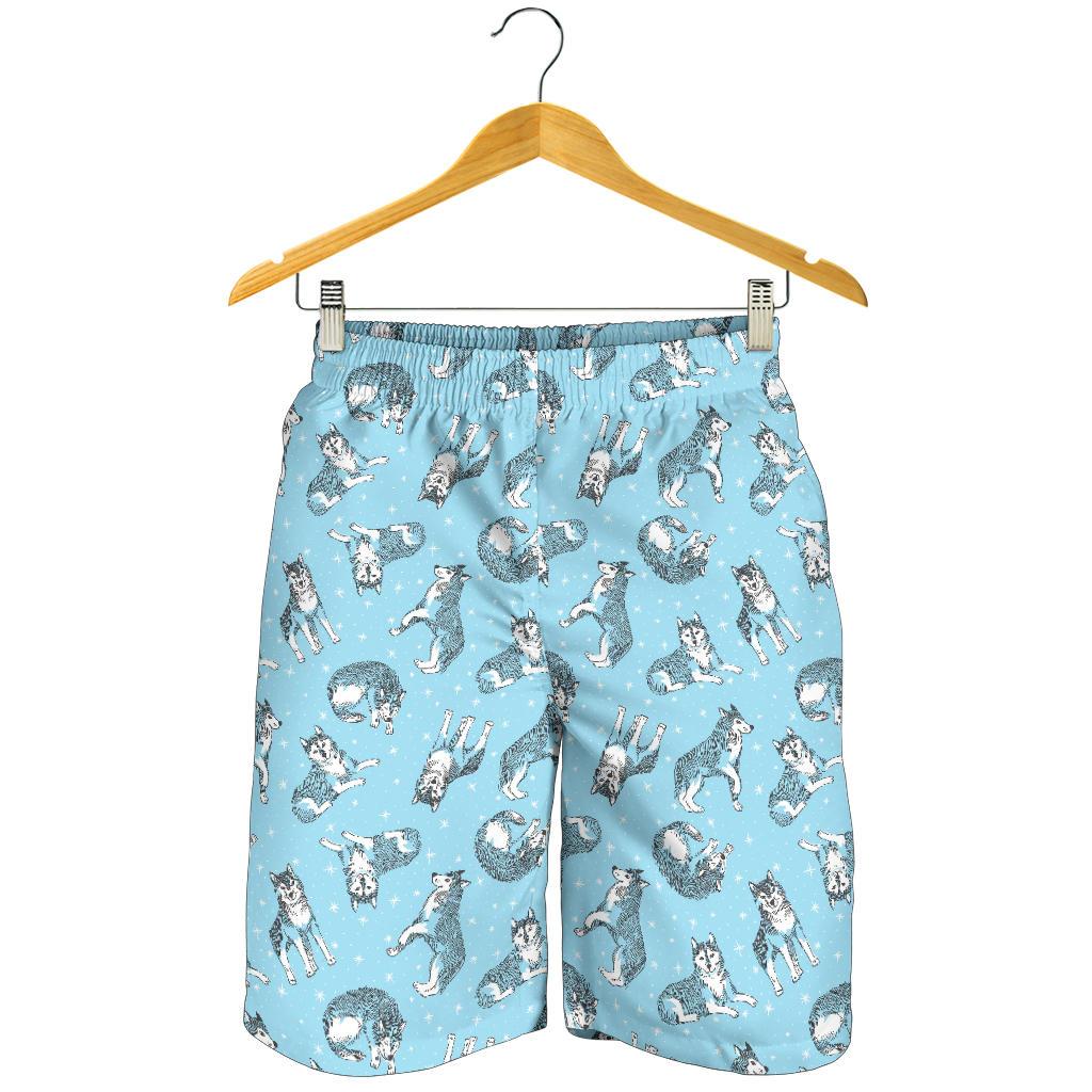Wolf Design Print Pattern Mens Shorts-JTAMIGO.COM