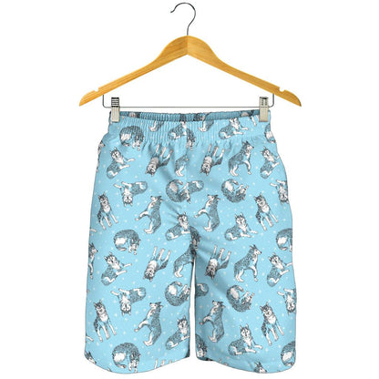 Wolf Design Print Pattern Mens Shorts-JTAMIGO.COM