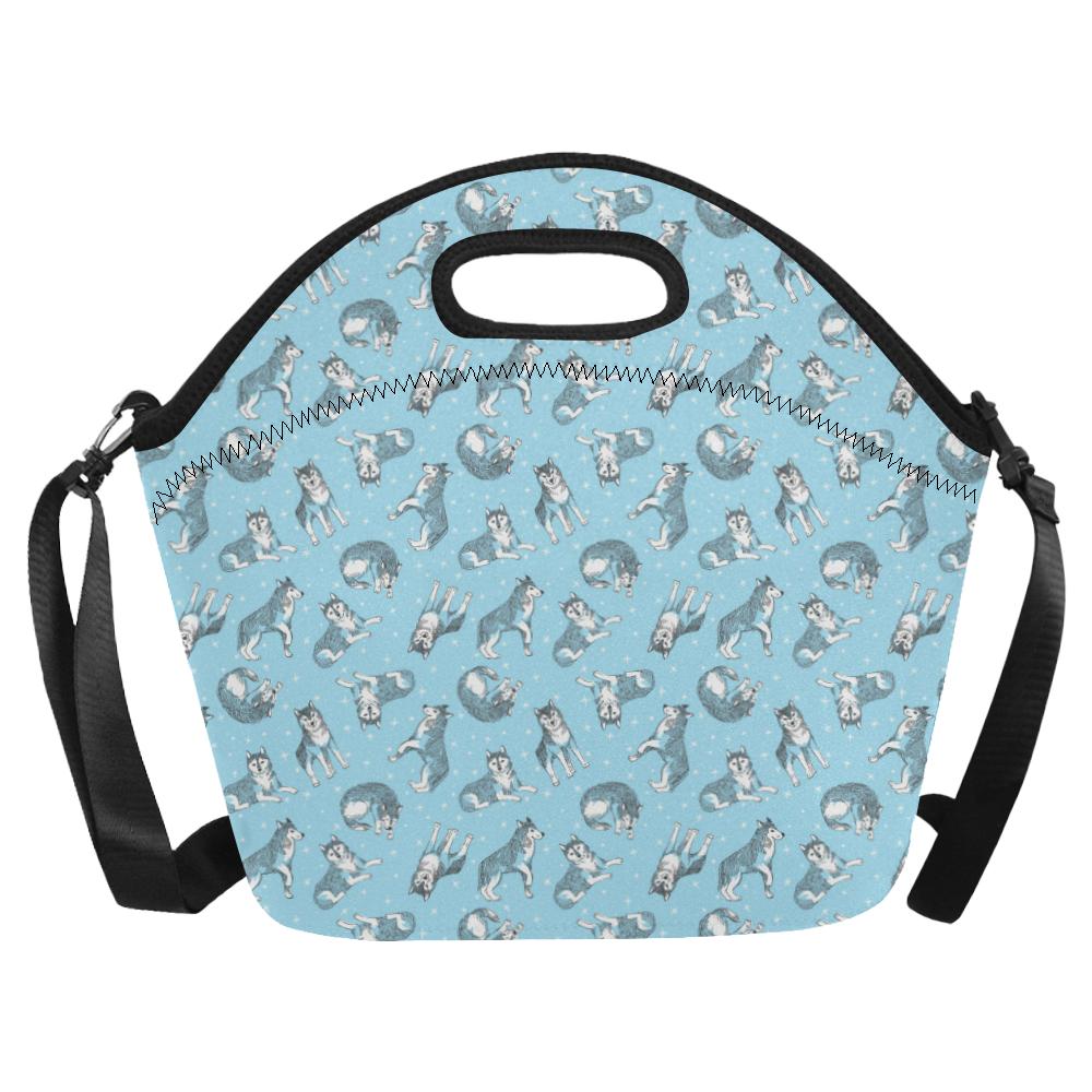 Wolf Design Print Pattern Neoprene Lunch Bag (Model 1669)(Large)-JTAMIGO.COM