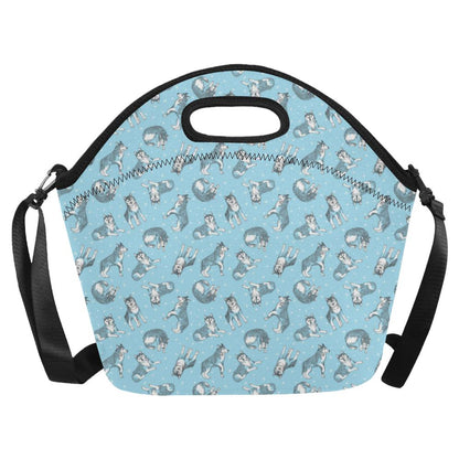 Wolf Design Print Pattern Neoprene Lunch Bag (Model 1669)(Large)-JTAMIGO.COM