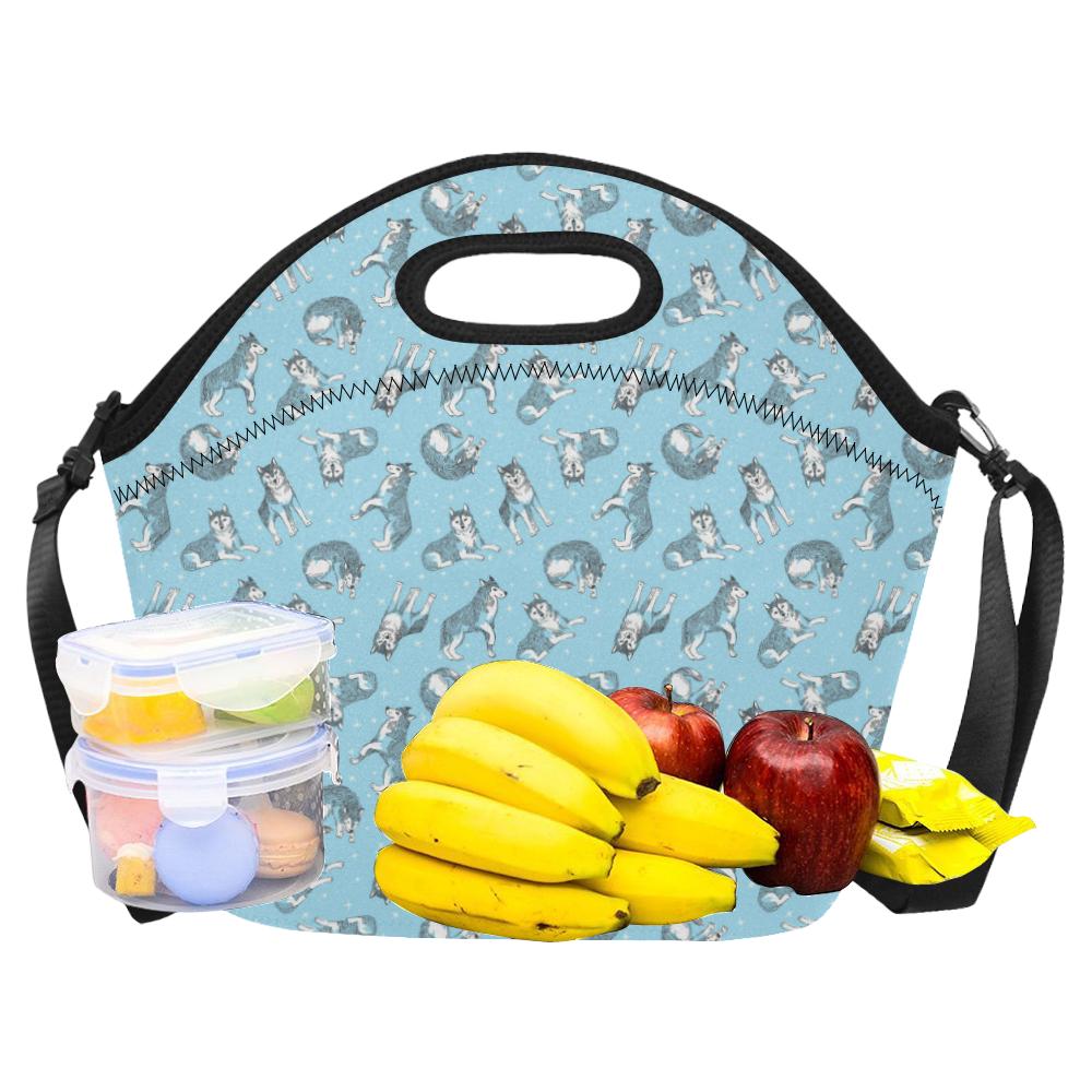 Wolf Design Print Pattern Neoprene Lunch Bag (Model 1669)(Large)-JTAMIGO.COM