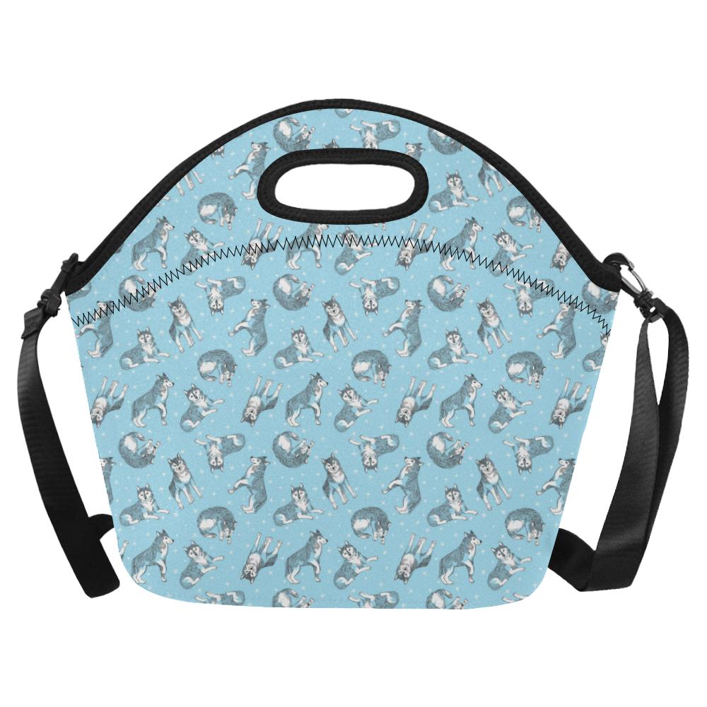 Wolf Design Print Pattern Neoprene Lunch Bag (Model 1669)(Large)-JTAMIGO.COM