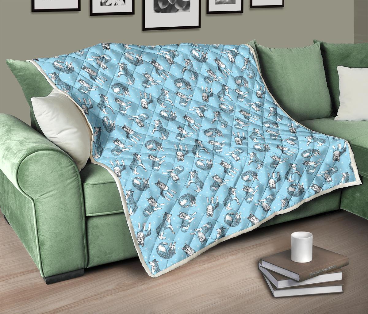 Wolf Design Print Pattern Premium Quilt-JTAMIGO.COM