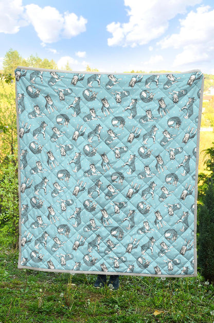 Wolf Design Print Pattern Premium Quilt-JTAMIGO.COM