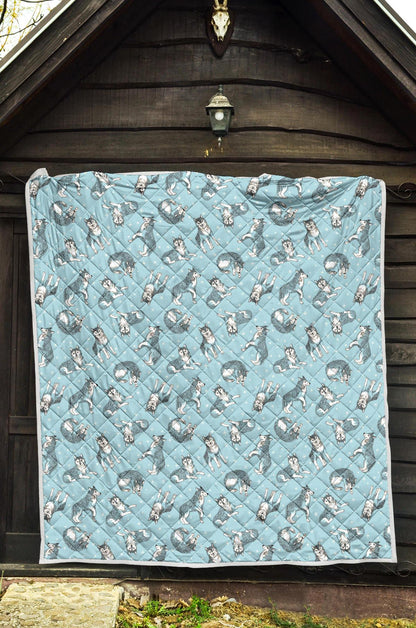 Wolf Design Print Pattern Premium Quilt-JTAMIGO.COM