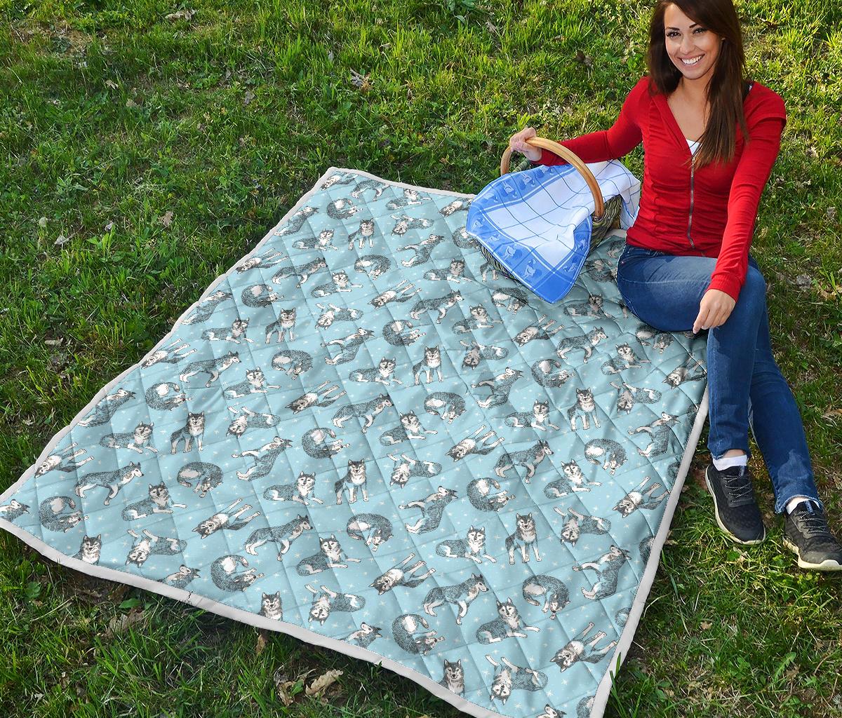 Wolf Design Print Pattern Premium Quilt-JTAMIGO.COM