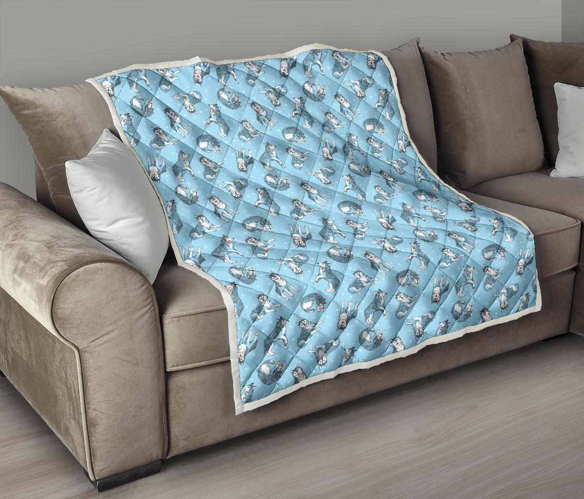 Wolf Design Print Pattern Premium Quilt-JTAMIGO.COM